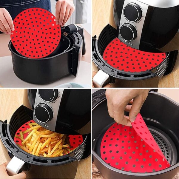 Tapete Protetor Silicone Redondo Para Air Fryer - Imagem 5