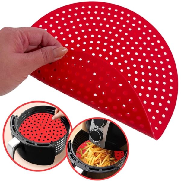 Tapete Protetor Silicone Redondo Para Air Fryer - Imagem 6